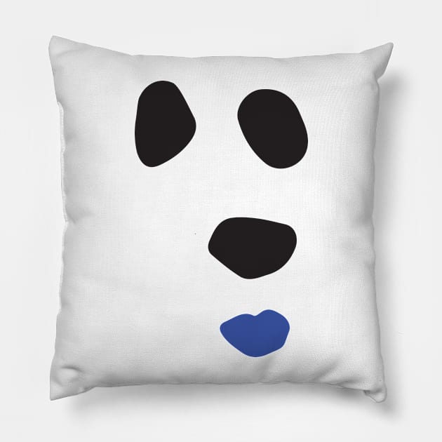 Polar Bear Lipstick blue Pillow by starlingm028