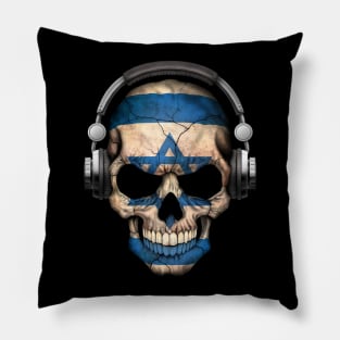 Dark Skull Deejay with Israeli Flag Pillow