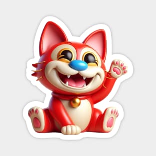 Stimpy Maneki Neko Lucky Cat Magnet