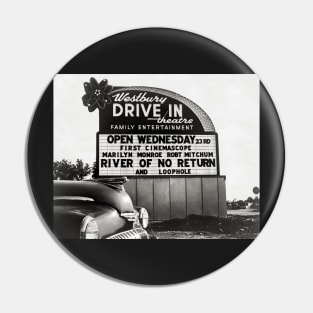 Drive-In Theater, 1954. Vintage Photo Pin