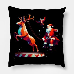 Christmas Santa and  Reindeer Pillow