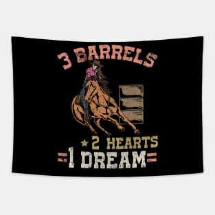 3 Barrels 2 Hearts 1 Dream I Horseback Riding Tapestry