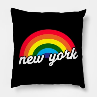 New York NYC Gay Pride Rainbow LGBT Flag Pillow