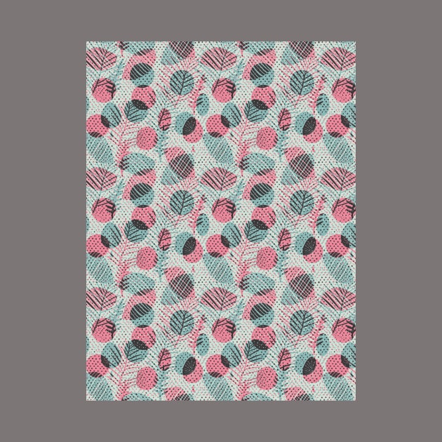 Polka dots nature elements gray by Remotextiles