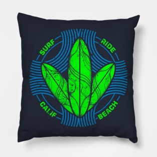 California beach surf ride Pillow