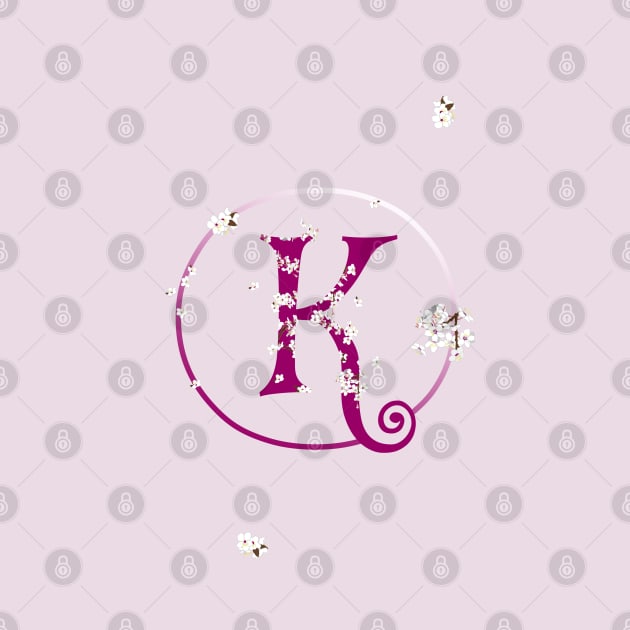 Monogram fairy flowers, letter K by Slownessi