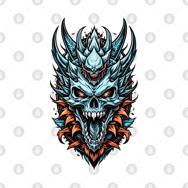 Blue Dragon Skull Head by DeathAnarchy