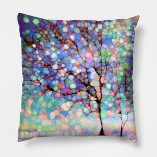 Winter storm tree Pillow