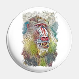 Animals Are Greater Than Humans Abstract Ape Illustration / Monkey / Gorilla Pin