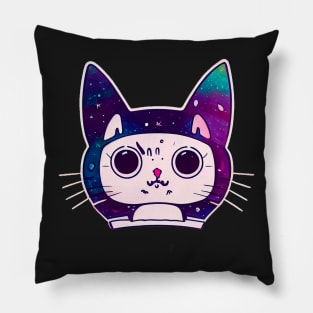 Cat cute sticker styles Galaxy Pillow