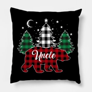 Uncle Bear Buffalo Red Plaid Matching Family Christmas Pillow