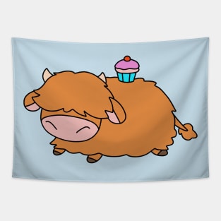 Cupcake Highland Cow Tapestry