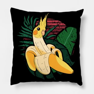vaporwave forest banana cockatiel Pillow