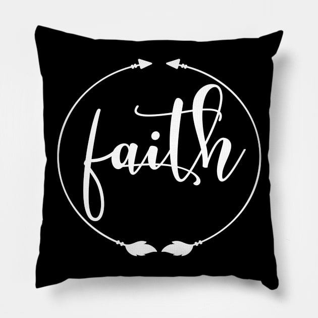 Circle of Faith Pretty Inspired Christian Gift for Women Pillow by Kimmicsts