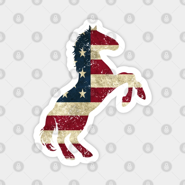 American Flag Horse Magnet by KayBee Gift Shop