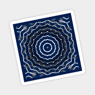 White stripe on blue mandala Magnet
