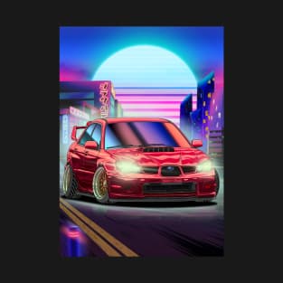 Subaru Impreza WRX STi Hawkeye (2006) Cyberpunk City T-Shirt