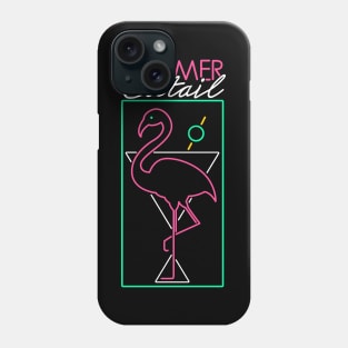 neon flamingo martini sign Phone Case