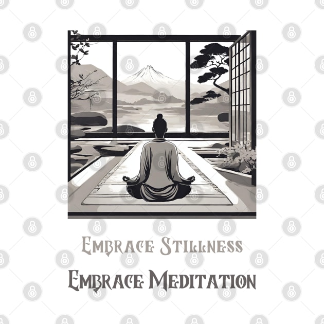 Embrace Stillness, Meditation, Inspirational, Gift for Woman by Peacock-Design