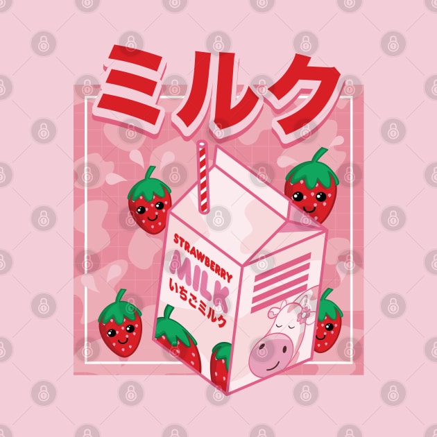 Japanese Kawaii Strawberry Milk Shake by Hixon House