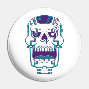 ROBOT POWER GEM SKULL Pin