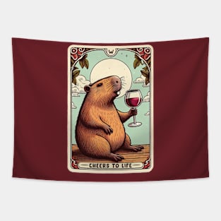 Capybara Cheers To Life Tapestry