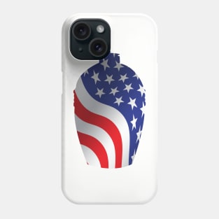 Big Green Egg design with American Flag Overlay Phone Case