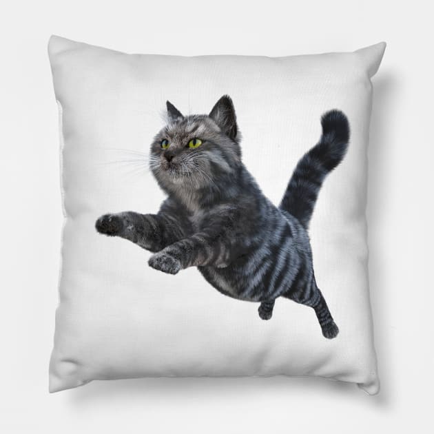 large Siberian fluffy cat Pillow by Carlosr1946