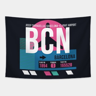 Barcelona (BCN) Airport Code Baggage Tag Tapestry