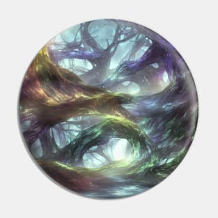 Ai Generated Art Scenery - Colourfull mystical Forest with beatiful lighting Pin