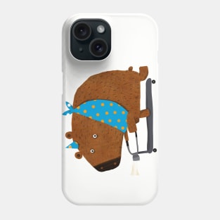 The fastest bear on a scooter Phone Case