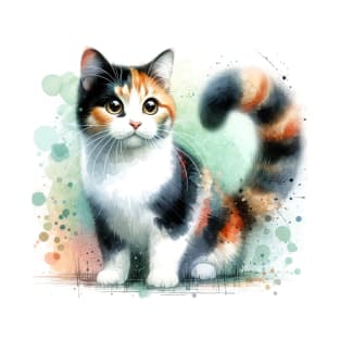 Japanese Bobtail - Watercolor Cat T-Shirt