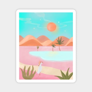 Desert Oasis Landscape Magnet