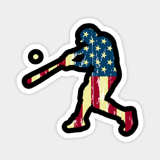 Patriotic American Flag Baseball Baseball Magnet