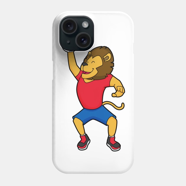 Lion Handball player Handball Phone Case by Markus Schnabel