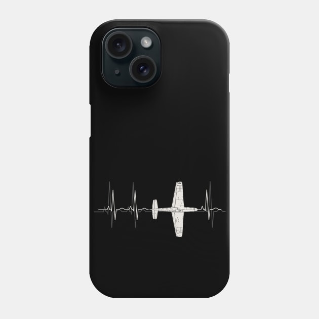 Heartbeat Airplane - I Love Flying Phone Case by Jose Luiz Filho