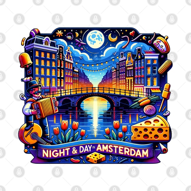 Amsterdam at Twilight Sticker by POD24