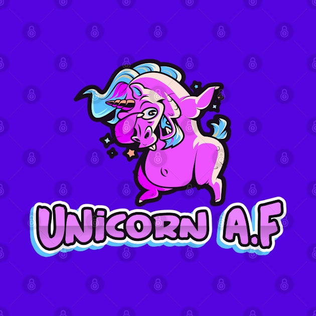 Unicorn AF, Funny Cute, Unicorn Gift, Unicorn Meme by Outrageous Tees