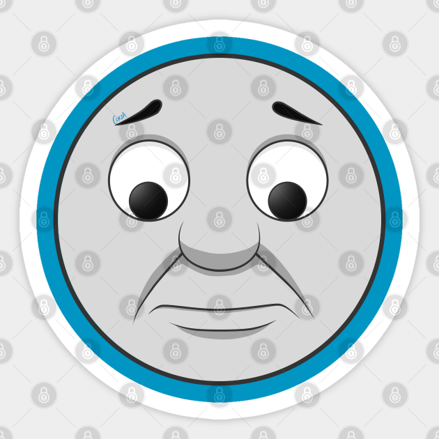 Thomas Sad Face Thomas Tank Engine Sticker Teepublic Bring your texts and messages to life with our collection of giphy stickers. thomas sad face