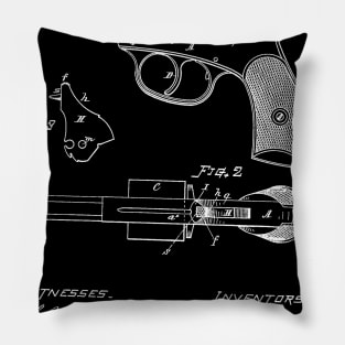 Revolving Fire Arm Vintage Patent Hand Drawing Pillow