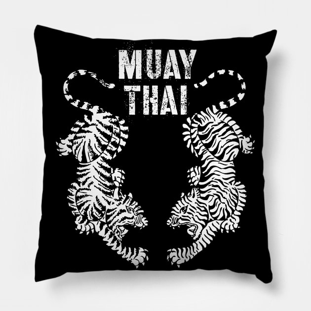 Muay Thai Tigers Pillow by agapimou