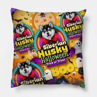 Husky halloween gifts v2 Pillow