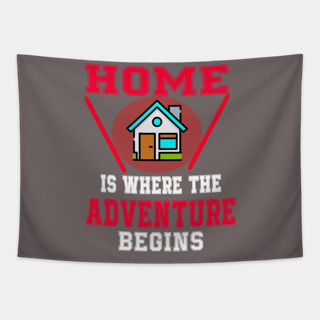 Home Is Where The Adventure Begins Tapestry by Sam art