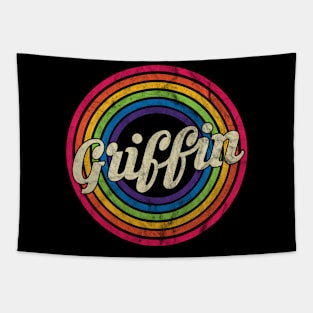 Griffin - Retro Rainbow Faded-Style Tapestry