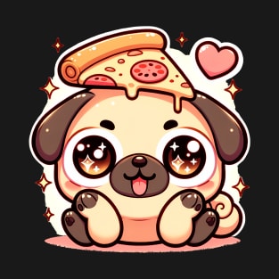 Pizza Cute Pug Dog Lover T-Shirt