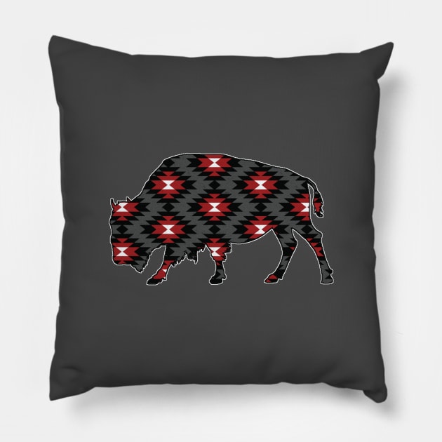 Bison Pattern - 1 Pillow by Brightfeather