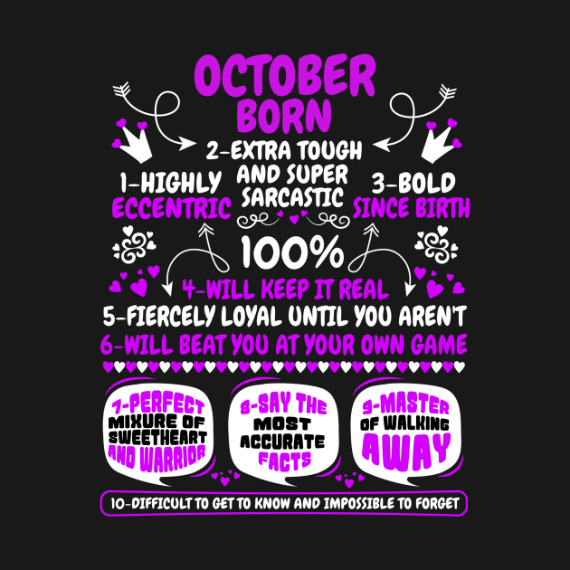October Born Birthday TShirt TeePublic