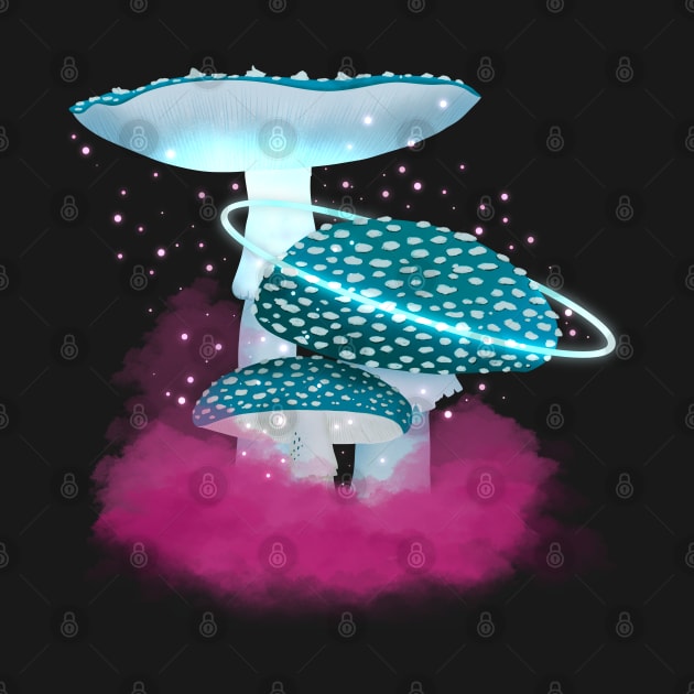 Blue Space Mushrooms, Pink Cloud by Magcelium