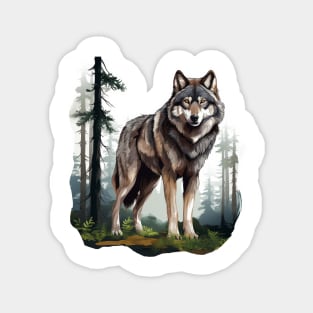 Grey Wolf Magnet