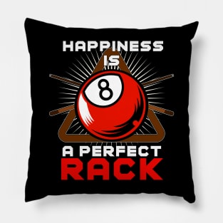 Happiness Is A Perfect Rack Billiards Pillow